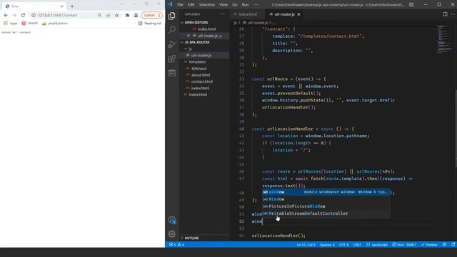 Vanilla JS Single Page Application Routes | # or URL - #88 смотреть онлайн