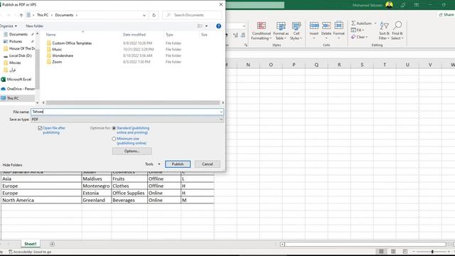 Convert Excel To PDF - تحويل الاكسل لملف PDF فى اقل من دقيقة بدون برامج смотреть онлайн