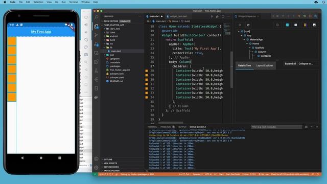 Learning Flutter, Part 16, Layout Widgets-The Column Widget смотреть онлайн