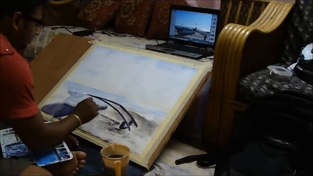 Watercolor demonstration Boat and sea.wmv смотреть онлайн
