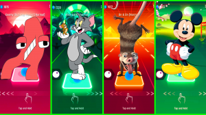 Alphabet Lore VS Tom & Jerry VS Buck Wild VS Mickey Mouse Coffin Dance EDM Rush Tiles Hop
