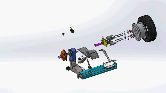 animation de rassemblage d'une vue éclaté d'une machine à pneu (part1) смотреть онлайн