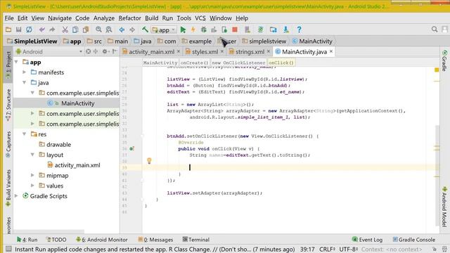 (easiest way) how to add text to a listview using an edit text and a button in android studio смотреть онлайн
