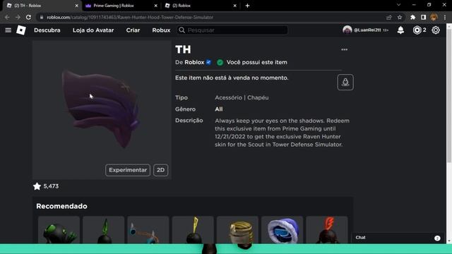 Como Ganhar o item de Dominus (Raven Hunter Hood - Tower Defense Simulator) NO ROBLOX! смотреть онлайн