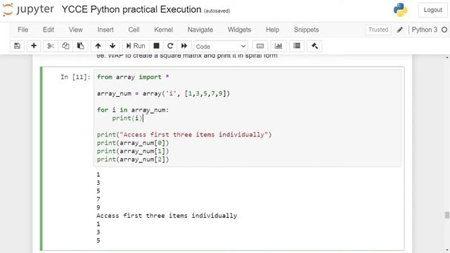 Python Program to Create an Array of 5 Integers and Access Individual Elements of Array смотреть онлайн