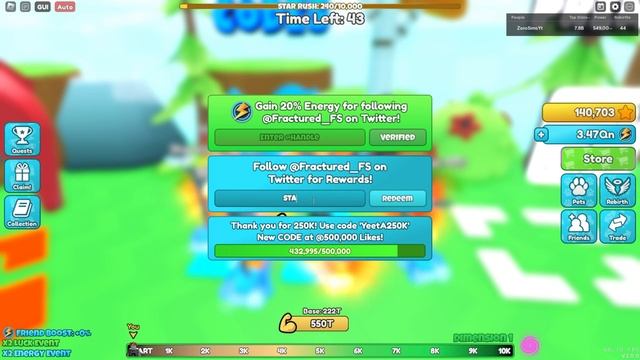 *NEW* UPDATED CODES | FREE STARS AND PETS! ( Yeet A Friend) смотреть онлайн