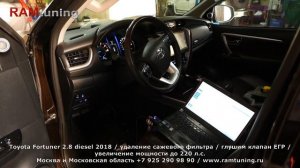 Новый Toyota Fortuner 2.8d удаление сажевого фильтра, глушим клапан ЕГР,  чип-тюнинг до 220 л.с.