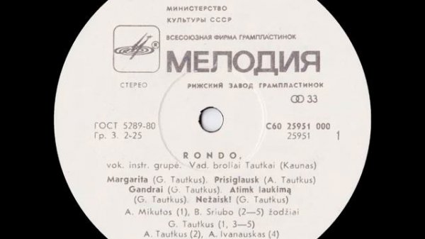 Rondo – Margarita (LP 1987)