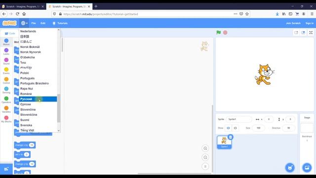Как перевести блоки (команды) Scratch на русский? смотреть онлайн