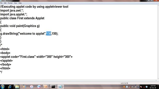 Executing applet code by using AppletViewer Tool||Applets in Telugu Lecture-7 смотреть онлайн