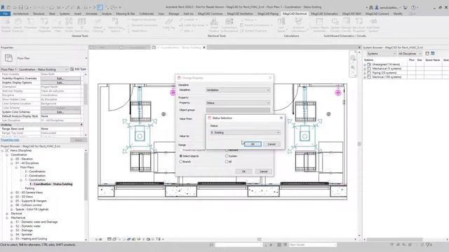 MagiCAD 2021 UR-1 for Revit | Set and manage object status information смотреть онлайн