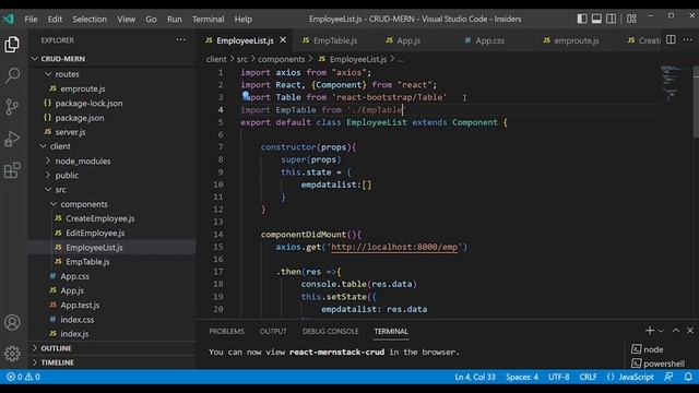 MERN Stack CRUD App Part 17 | Employee List | Table | React | Full Stack Tamil Tutorial смотреть онлайн