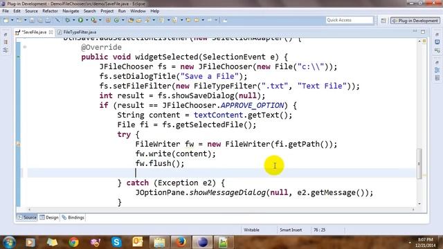 Open and Save File Using JFileChooser in Java Swing смотреть онлайн