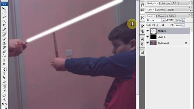 How to make lightsaber effect with Adobe Photoshop CS3 on Windows XP смотреть онлайн
