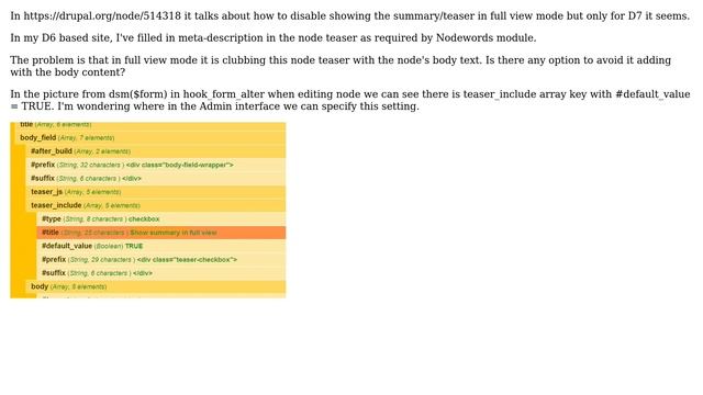 Drupal: Disable Node's Show summary in full view in D6 смотреть онлайн