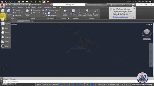 Autocad 3d Modeling | autocad 2017 tutorial full | Interfere | Slice | Thicken | Lesson 52 смотреть онлайн