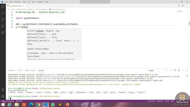 #5 - PyShorteners Module | How to create link shortner using python in less than 5 lines of code смотреть онлайн