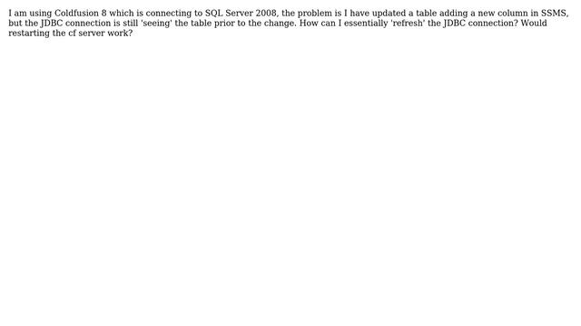 DevOps & SysAdmins: JDBC not seeing updated table structure смотреть онлайн