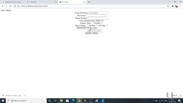 Form Tag Tutorial in HTML5 | Part-2 | Web Development | Umang Solutions смотреть онлайн