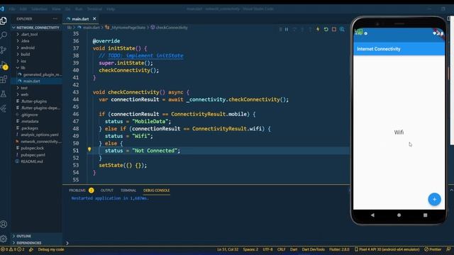 How to check Internet connectivity in Flutter - Detect MOBILE DATA, WIFI & No Internet - In Hindi смотреть онлайн