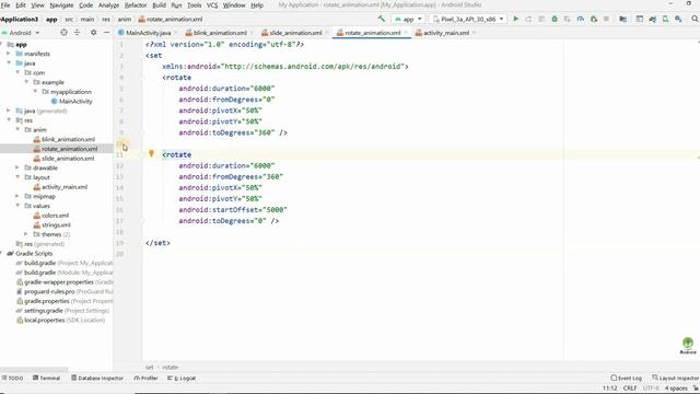 Animation in android studio | How to Animate Buttons, TextView, ImageView | Rotate image | #84 смотреть онлайн