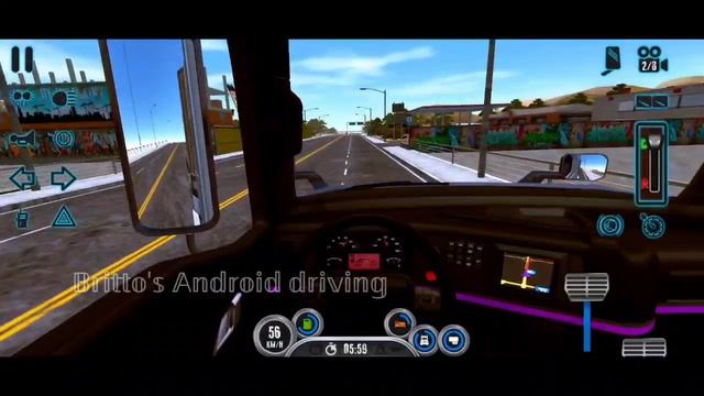 Truck simulator USA evolution-Gameplay(Volvo VNR with cars trailer and police chase in snow weather смотреть онлайн