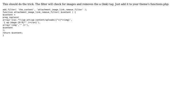 Wordpress: Remove link from post images (3 Solutions!!) смотреть онлайн