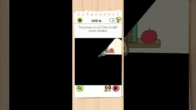 brain test 4 level 56 solution | The power is out! time to light some candles. смотреть онлайн