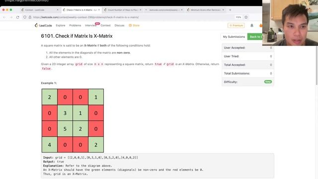 2319. Check if Matrix Is X-Matrix (Leetcode Easy) смотреть онлайн