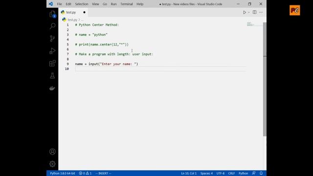 Python string method - Tutorial How to use center() method in python | Basic tutorial (beginners) смотреть онлайн