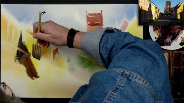 #161 Travel By Art, Ep. 33: Old Church Tower, Køge, Denmark (Watercolor Cityscape Tutorial) смотреть онлайн