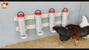 Кормушка из труб на стену курам из труб ПВХ понравилась несушкам ???