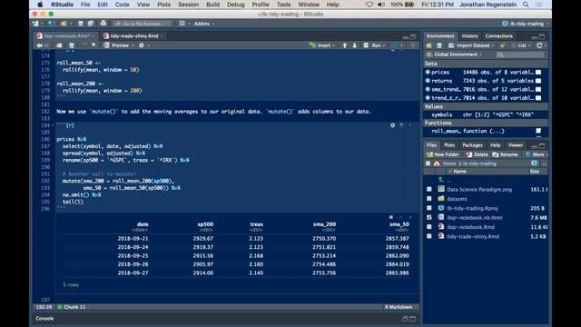 R Studio - Tidy Trading: Data Science And R For Investors