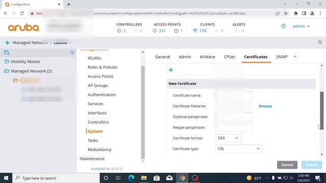HPE/Aruba Mobility Master SSL Certificate Import & Captive Portal SSL смотреть онлайн