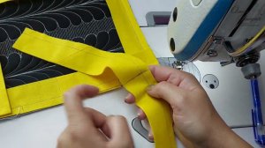 Обработка края косой (прямой) бейкой... ПРИШИВАЕМ ДВОЙНУЮ  БЕЙКУ К СРЕЗАМ С ПРЯМЫМИ УГЛАМИ