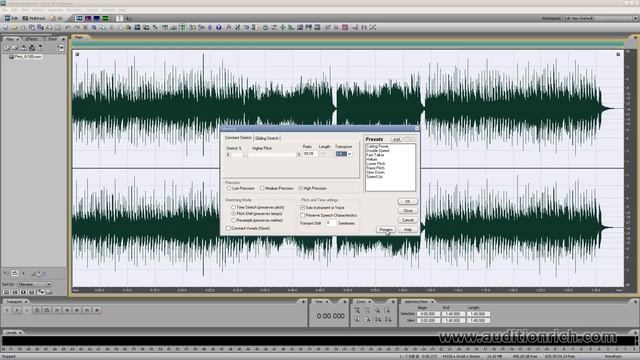 Как повысить или понизить тональность минусовки в Adobe Audition | Auditionrich.com смотреть онлайн