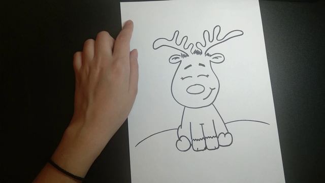 Как нарисовать новогоднего оленя / простые рисунки для детей смотреть онлайн