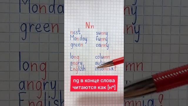 Правила чтения Nn смотреть онлайн