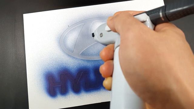 How To Draw HYUNDAI Logo With A Stencil | Logo Art | Stencil Art
