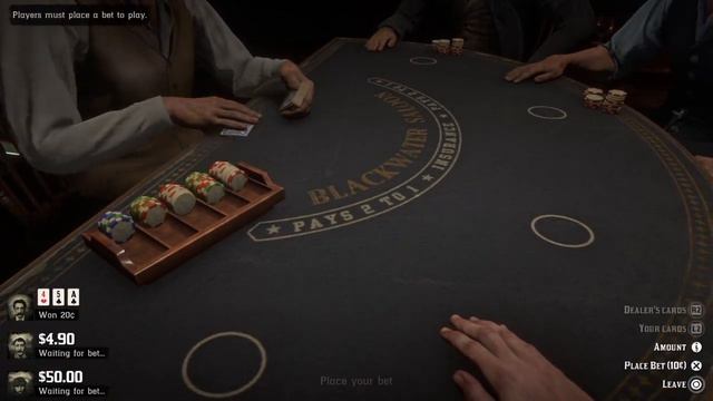 Red Dead Redemption 2 Medium stakes Blackjack. смотреть онлайн