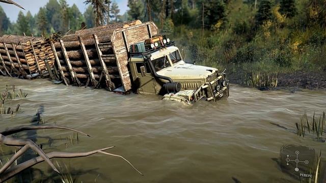 Краз 255 Лаптежник Груженный лесом застрял в болоте, на помощь пришел Кировец К-700 смотреть онлайн