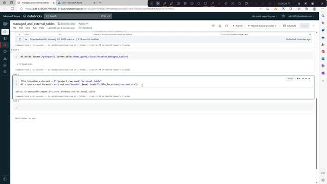 Azure Databricks Tutorial # 24:-What are Managed table and external table in pyspark databricks смотреть онлайн