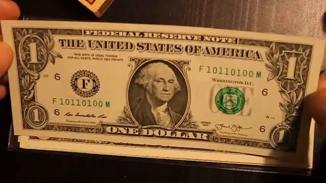 Super find. Rare binary 1's and 0's fancy Dollar $1 Serial number смотреть онлайн