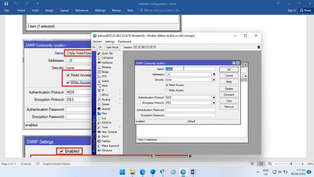 Mikrotik SNMP Settings смотреть онлайн
