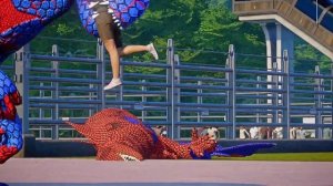 All Big Dinosaurs Spider-Man Battle in JWE! Superhero Dinosaurs! Spider-Man: Miles Morales Costume