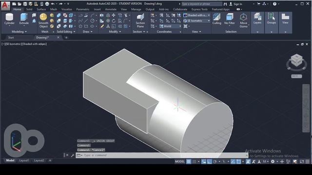 09 أوامر التعديل Union & Subtract & Intersect ) Solid Editing) اتوكاد 3D ، autocad 3d смотреть онлайн