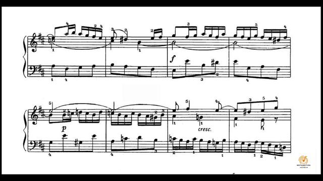 И.С. Бах. Маленькая прелюдия Ре мажор. №4