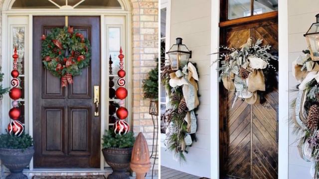 ❤DIY Rustic Farmhouse style Christmas Front Porch decor Ideas❤ | Front door decor| Flamingo Mango смотреть онлайн