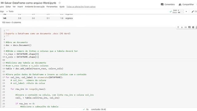 Como exportar um DataFrame do Pandas para uma Tabela do MS Word com Python смотреть онлайн