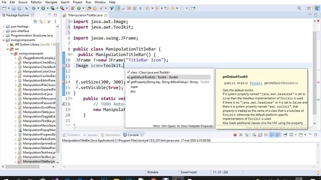 ( Darija ) Programmation Java , Exemple pour changer l'icône TitleBar dans Java AWT et SWING смотреть онлайн